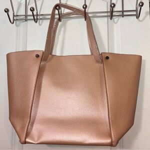 Neiman Marcus Metallic Rose Gold Tote Bag – Brand New!